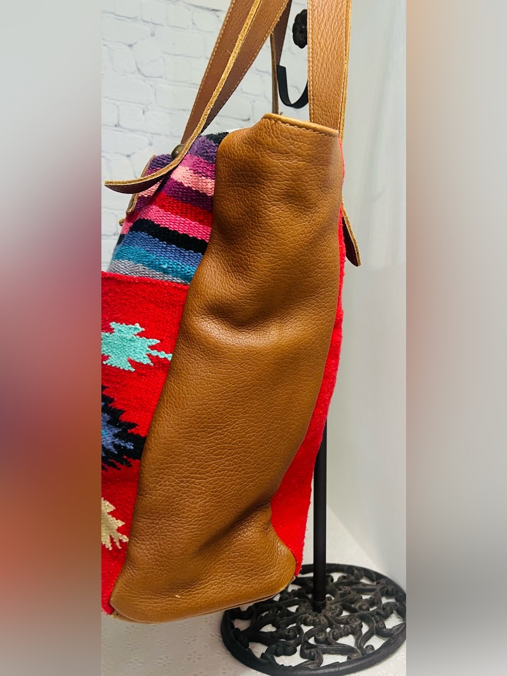 STS Ranchwear Fiesta Serape Tote Purse Bag Saddle Blanket Woven Geometric Aztec - Picture 13 of 16